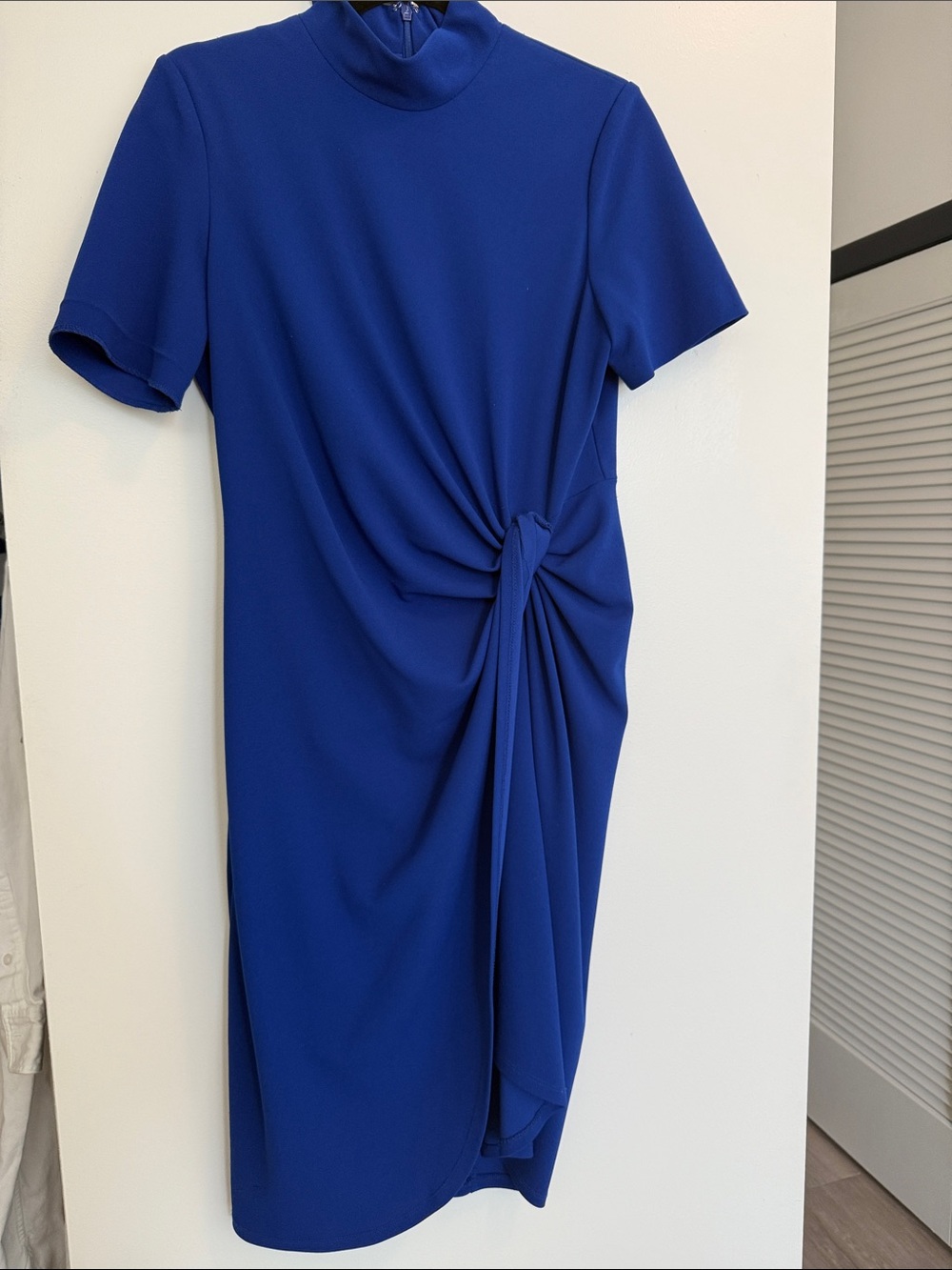 Tahari Cobalt Knot-Detail Midi Dress